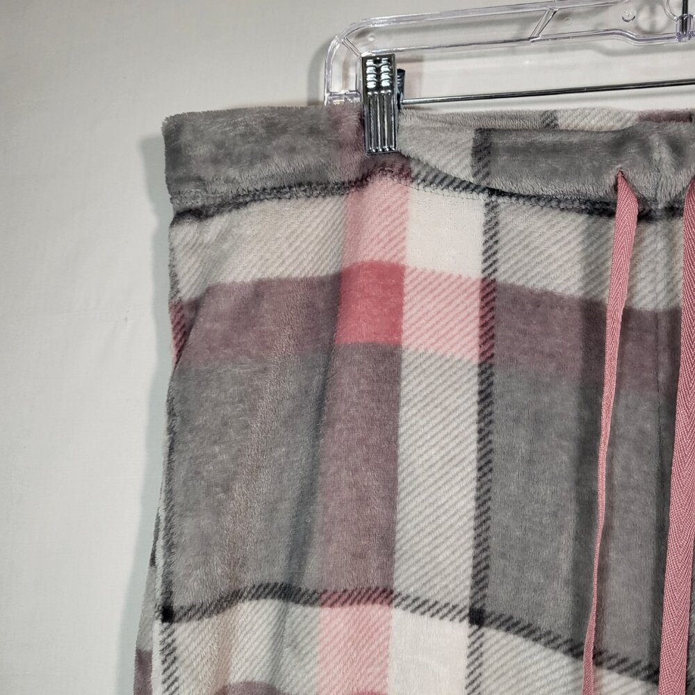 Secret Treasure Woman's Pajama Pant Size XL 16/18 Gray/Pink/White Plaid - Picture 2 of 7